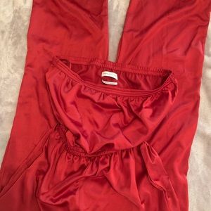 Red Silk Jumpsuit